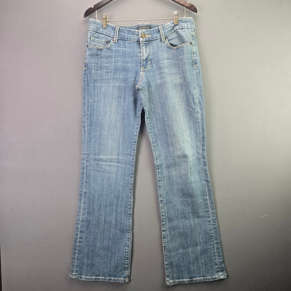 Seven7 Premium Bootcut Jeans Size 12 Light Wash Denim Mid Rise Stretch 33x31